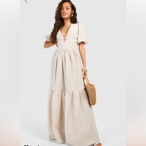 Stripe tiered maxi dress